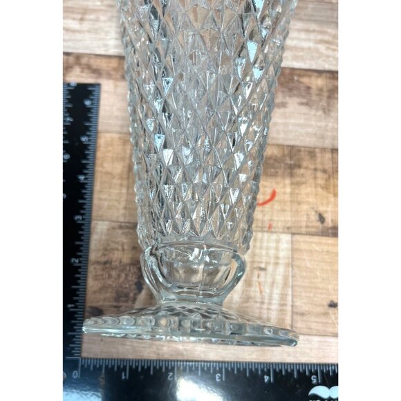 Vintage Crystal glass diamond pattern vase Art Deco - Picture 6 of 6